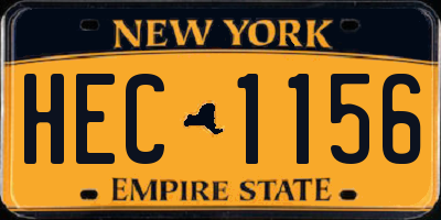 NY license plate HEC1156