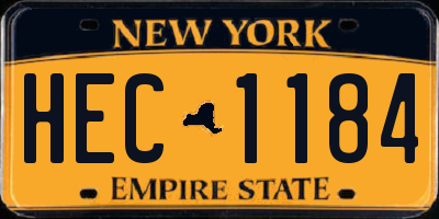 NY license plate HEC1184