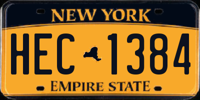 NY license plate HEC1384