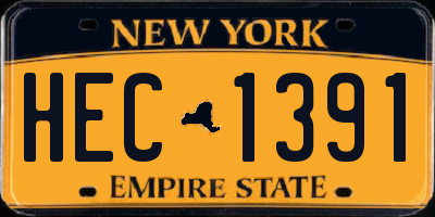 NY license plate HEC1391