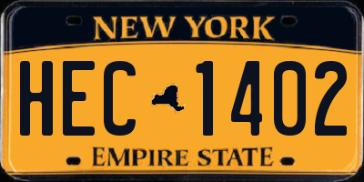 NY license plate HEC1402