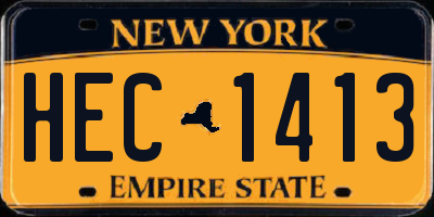 NY license plate HEC1413
