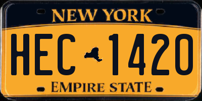 NY license plate HEC1420