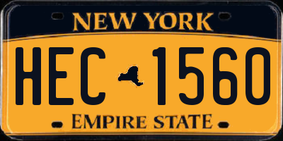NY license plate HEC1560