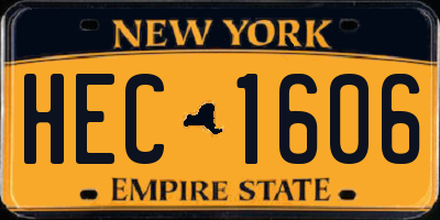 NY license plate HEC1606