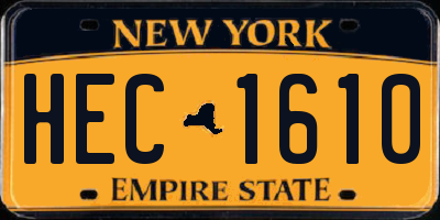 NY license plate HEC1610