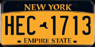 NY license plate HEC1713