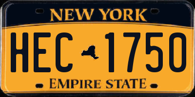 NY license plate HEC1750
