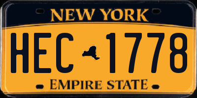 NY license plate HEC1778