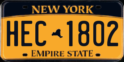 NY license plate HEC1802