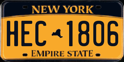 NY license plate HEC1806