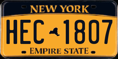 NY license plate HEC1807