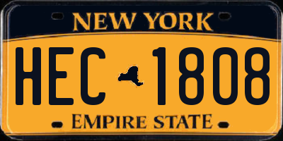 NY license plate HEC1808