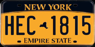 NY license plate HEC1815