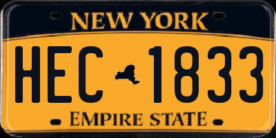 NY license plate HEC1833