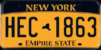 NY license plate HEC1863