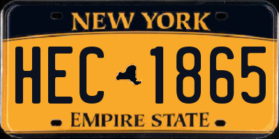 NY license plate HEC1865