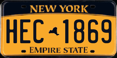 NY license plate HEC1869
