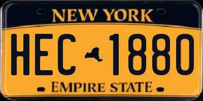 NY license plate HEC1880