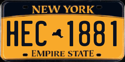 NY license plate HEC1881