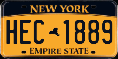 NY license plate HEC1889