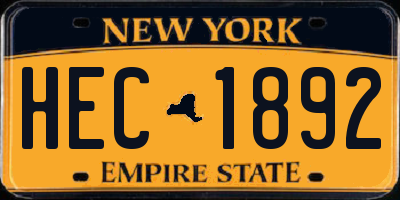 NY license plate HEC1892