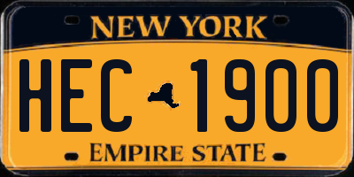 NY license plate HEC1900
