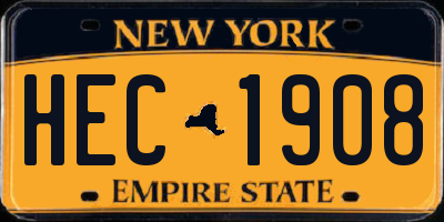 NY license plate HEC1908