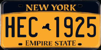 NY license plate HEC1925