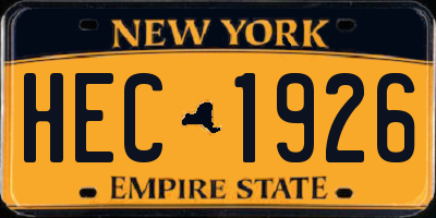 NY license plate HEC1926