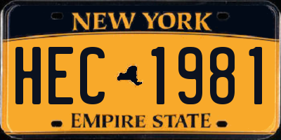 NY license plate HEC1981