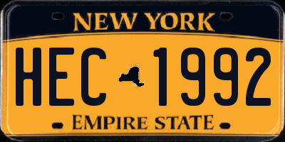 NY license plate HEC1992