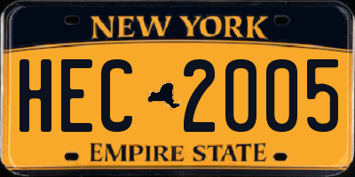 NY license plate HEC2005