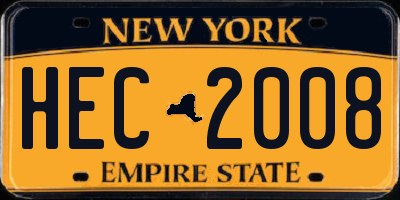NY license plate HEC2008