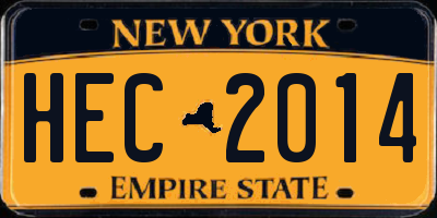 NY license plate HEC2014