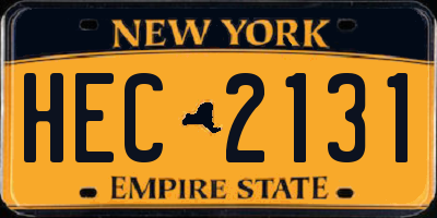 NY license plate HEC2131