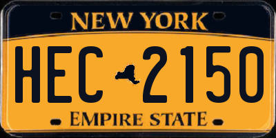 NY license plate HEC2150