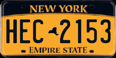 NY license plate HEC2153