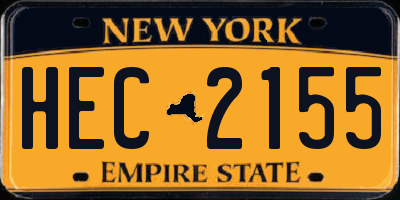 NY license plate HEC2155