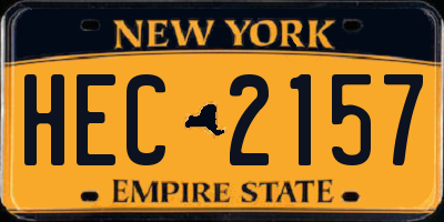 NY license plate HEC2157
