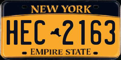 NY license plate HEC2163