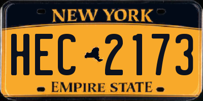 NY license plate HEC2173