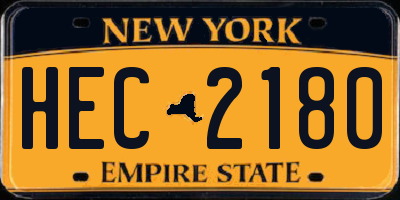 NY license plate HEC2180