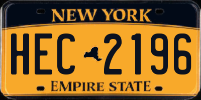 NY license plate HEC2196