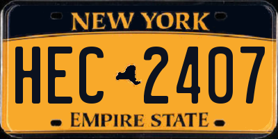 NY license plate HEC2407