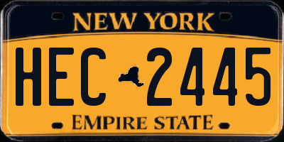 NY license plate HEC2445