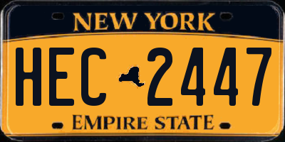 NY license plate HEC2447