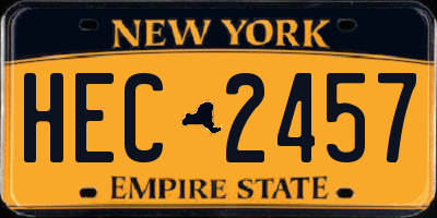 NY license plate HEC2457