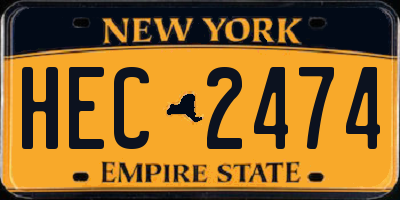 NY license plate HEC2474