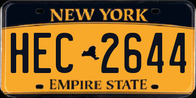 NY license plate HEC2644